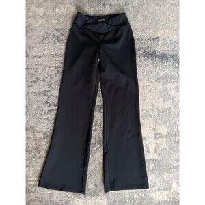 Maurices Womens Wide Long Leg Stretch Pull On Ankle Pants Black Size XS Regular